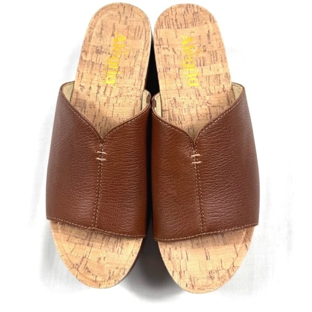 Alegria Triniti Comfort Platform Wedge Sandal In Brown Sz 38 US 7.5 NWOT